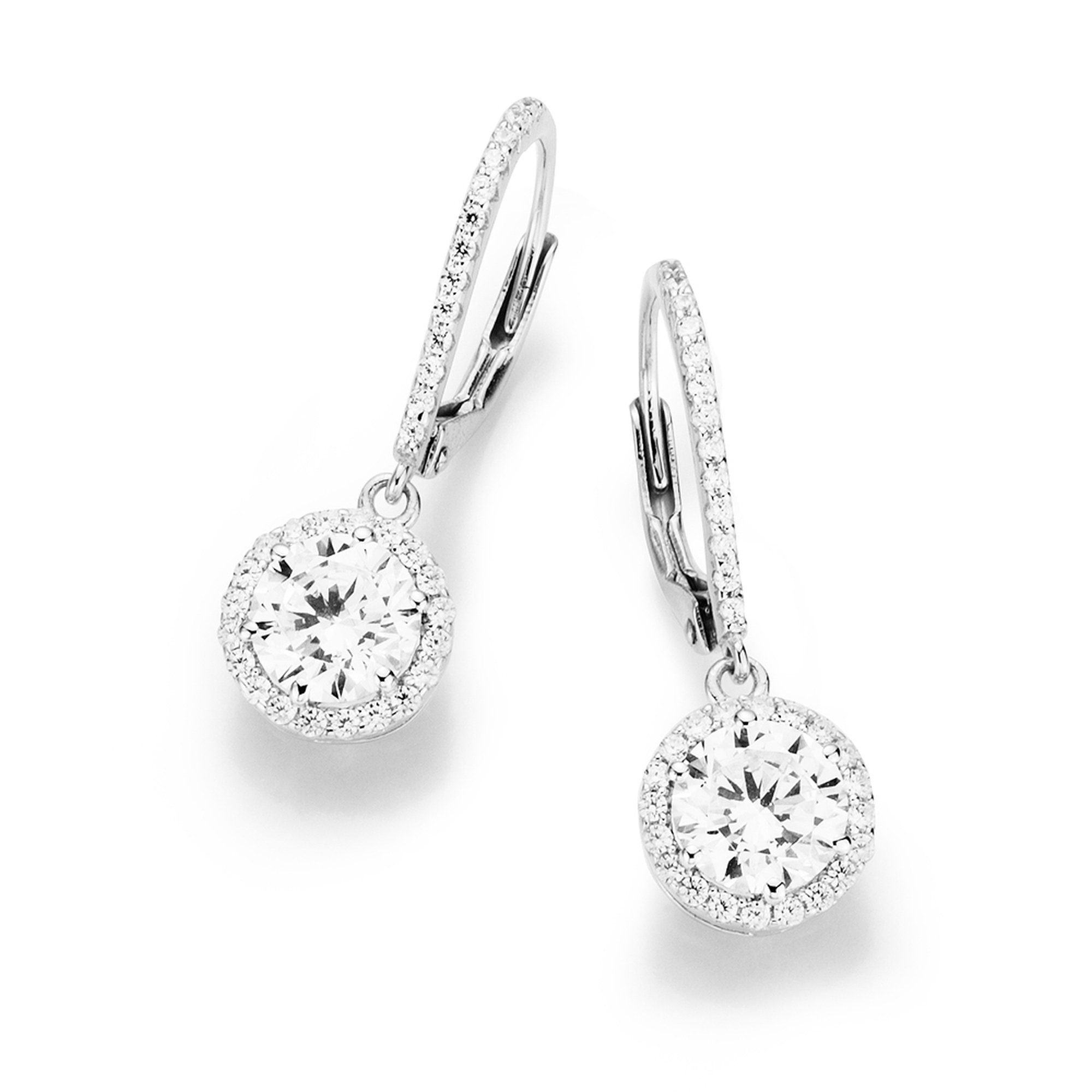 Smart Jewel Paar Ohrhaken elegant mit Brisur, Silber 925