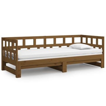 furnicato Bett Tagesbett Ausziehbar Honigbraun Massivholz Kiefer 2x(90x200) cm