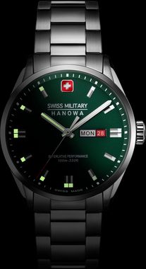 Swiss Military Hanowa Quarzuhr ROADRUNNER MAXED, SMWGH0001603, Armbanduhr, Herrenuhr, Schweizer Uhr, Datum, Saphirglas, Swiss Made