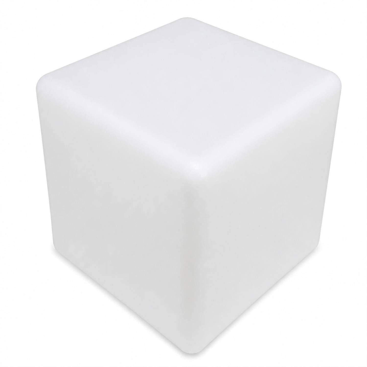 SATISFIRE LED Würfel LED Leuchtwürfel Cube 50x50cm E27 kaltweiß outdoor Beistelltisch, LED Classic, kaltweiss (5300K bis 6000K)