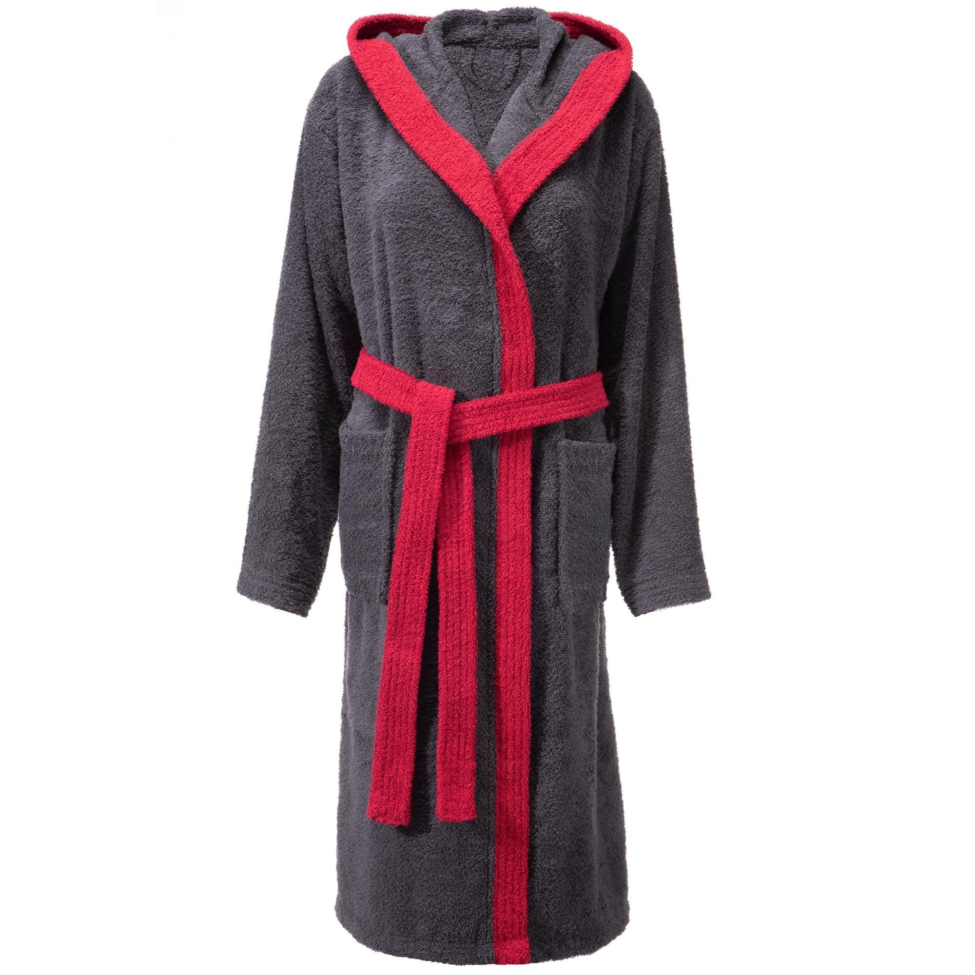 CelinaTex Bademantel Saunamantel Damen Frottee Kapuze Fehmarn XL anthrazit/ günstig online kaufen