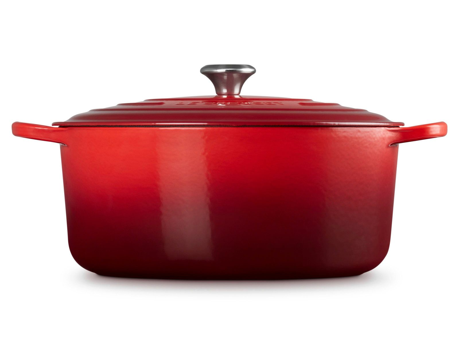 LE CREUSET Bräter Bräter Signature rund kirschrot 34cm, Emailliertes Gusseisen