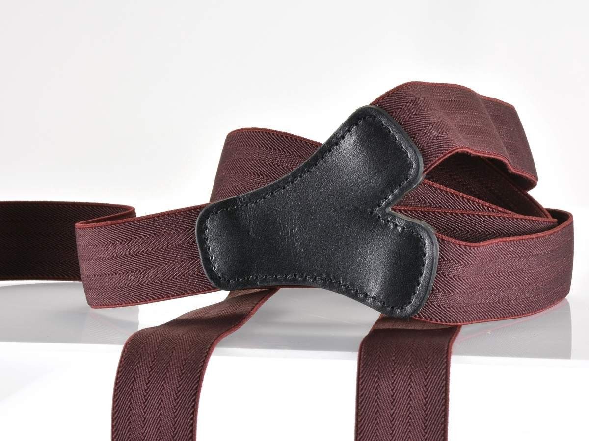 Hosenträger Holländer Bandbreite bordeaux Belts Men’s Y-Form, LLOYD Casuals und 25mm Hosenclips Knöpfe,