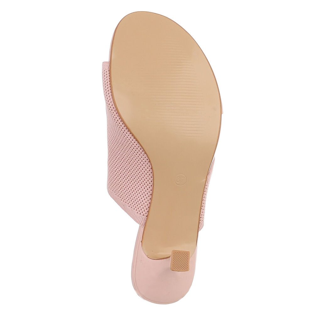 Ital-Design Damen Mule mit Absatz und offenem Design Zehentrenner (91895907) Pfennig-/Stilettoabsatz Sandalen & Sandaletten in Altrosa