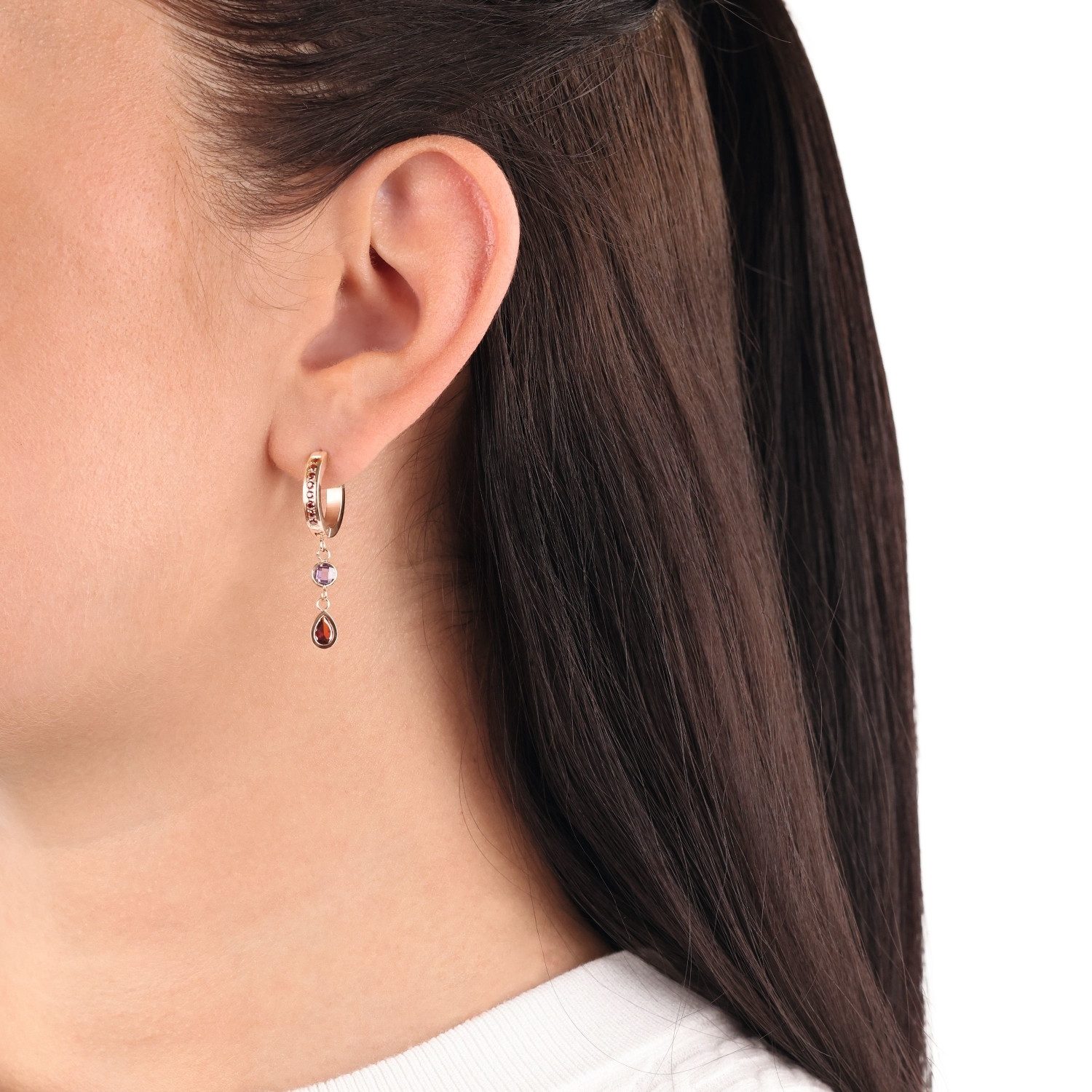 Amor Paar Creolen Amor Creolen für Damen, Edelstahl, Zirkonia synth. (Charm Creole, 2-tlg)