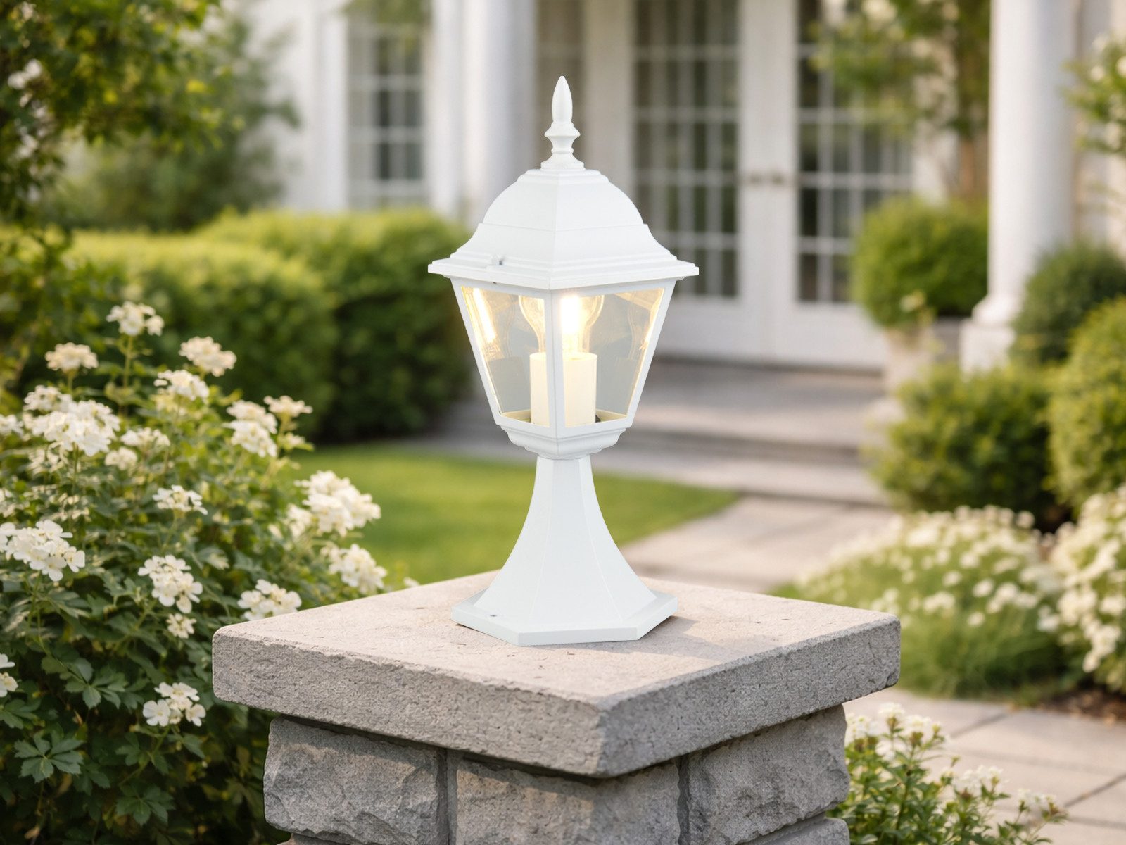 TRIO Leuchten LED Sockelleuchte im Landhausstil, Höhe 39cm, LED wechselbar, Warmweiß, Garten-Wegbeleuchtung, nostalgische Gartenlaterne inkl. Leuchtmittel