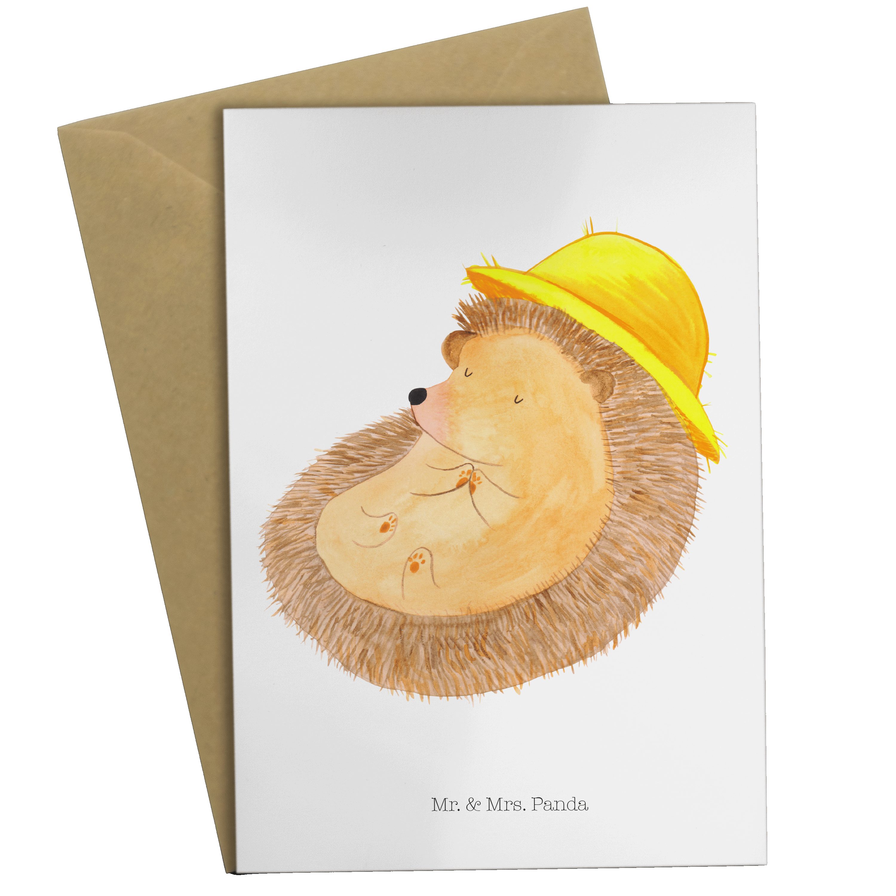 Weiß Igel - betet Geschenk, Mr. Tiere, Klapp Geburtstagskarte, - Grußkarte Mrs. Panda & dankbar,