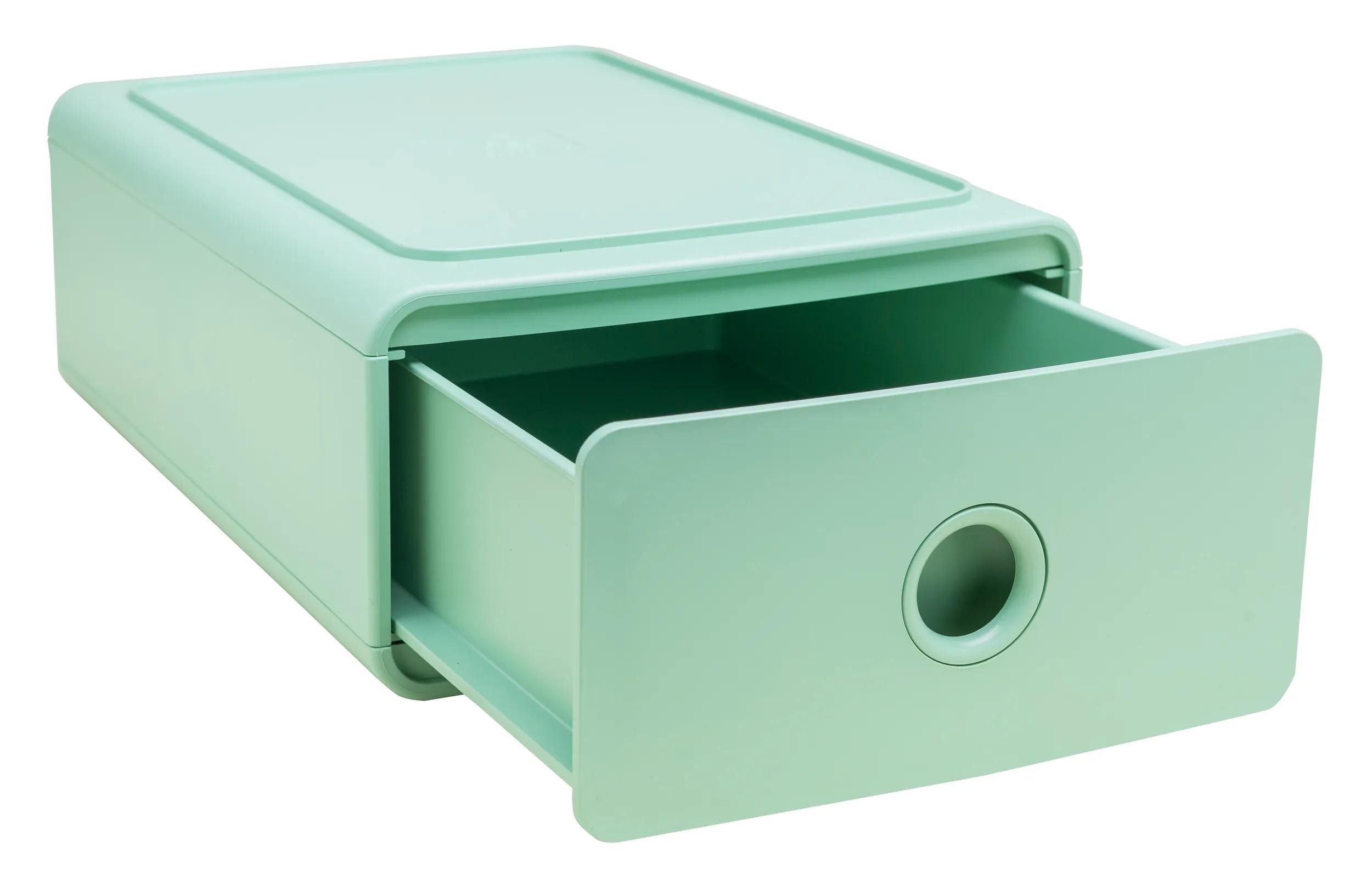 EXACOMPTA Aufbewahrungsbox 3x Ablagemodul Tiny Box, 1 Schublade, AutentiK - Salbeigrün - 315480D, Boxen stappelbar