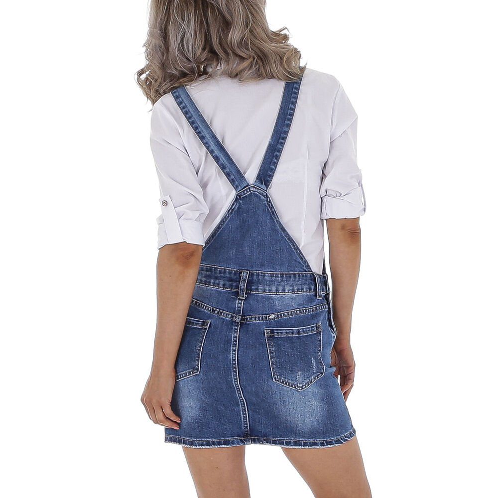 Ital-Design Bleistiftrock Damen Freizeit (80610534) Destroyed-Look Stretch Jeansrock in Blau