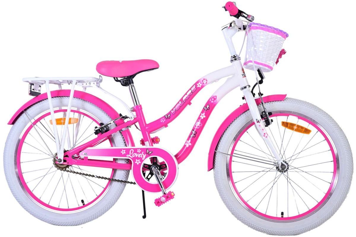 1 Rosa Seitenständer, T&Y Kinderfahrrad ZOLL 20 Gang, Rad LOVELY Korb, Gepäckträger Kinderfahrrad Fahrrad Kinder Trade 22121, Mädchen