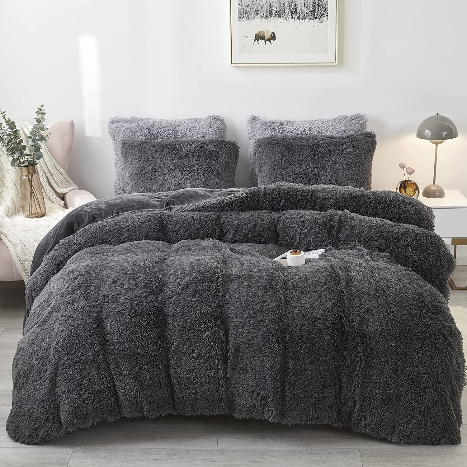 ibettertec Bettwäsche Plüsch Bettwäsche Set 135x200cm,200x200cm,Biber günstig online kaufen