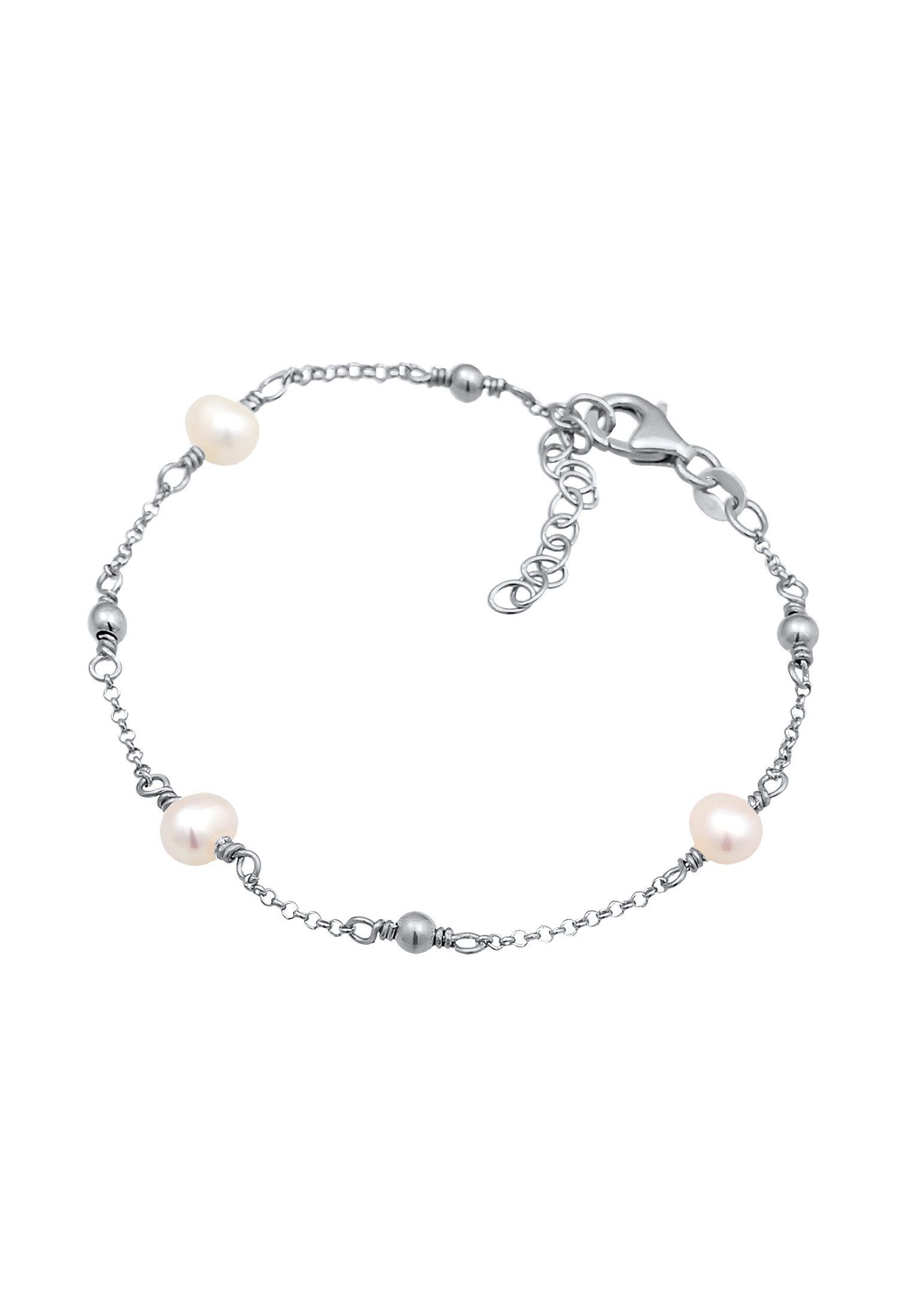Elli Perlenarmband Erbskette Kugeln Süßwasserzuchtperle 925er Silber günstig online kaufen