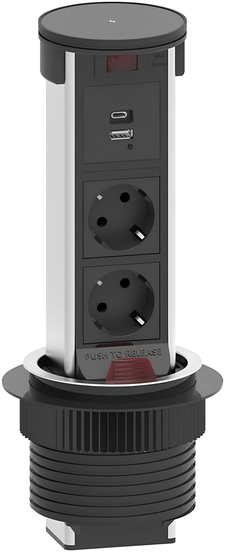 Elbe Inno Versenkbare Steckdose 15W Kabellosem Ladegerät Einbau-Tischsteckdose (Ein- / Ausschalter)