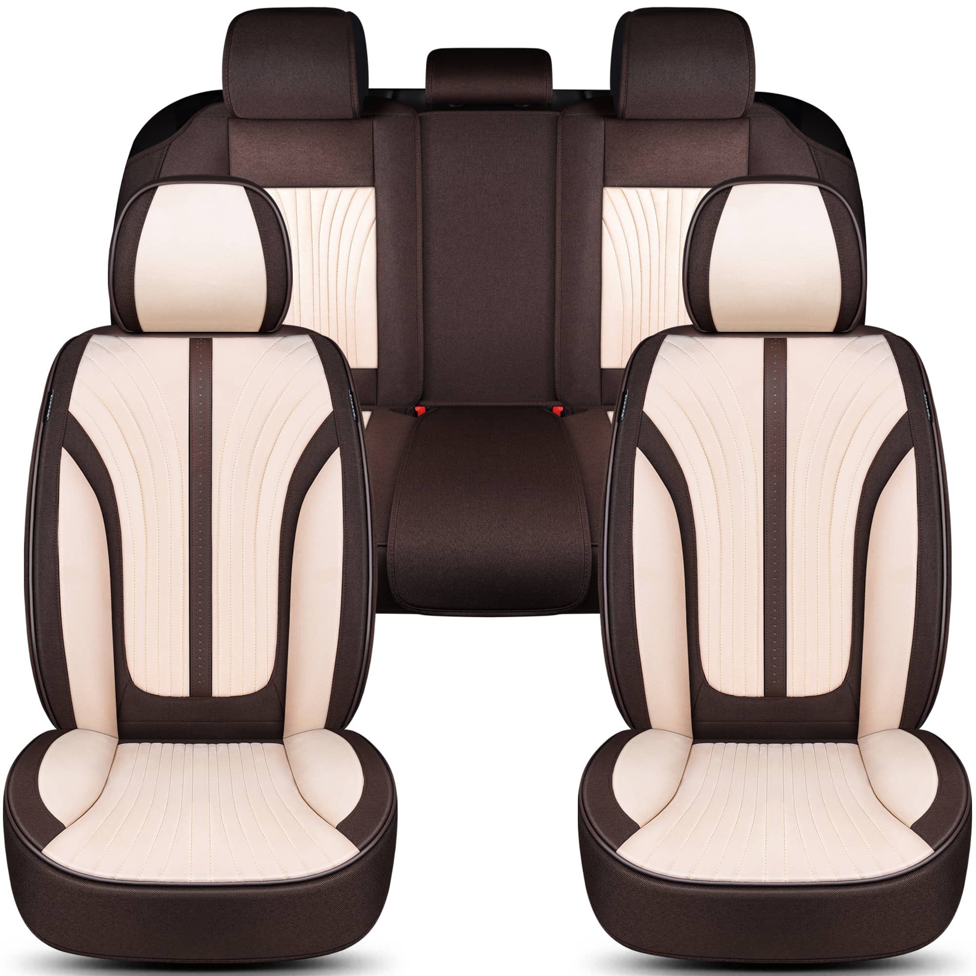 BREMER SITZBEZÜGE Autositzbezug für VW Tiguan Bj ab 2024 (FV2), Set, 2-tlg., Komplettset Vorne und Hinten, in Braun/Beige