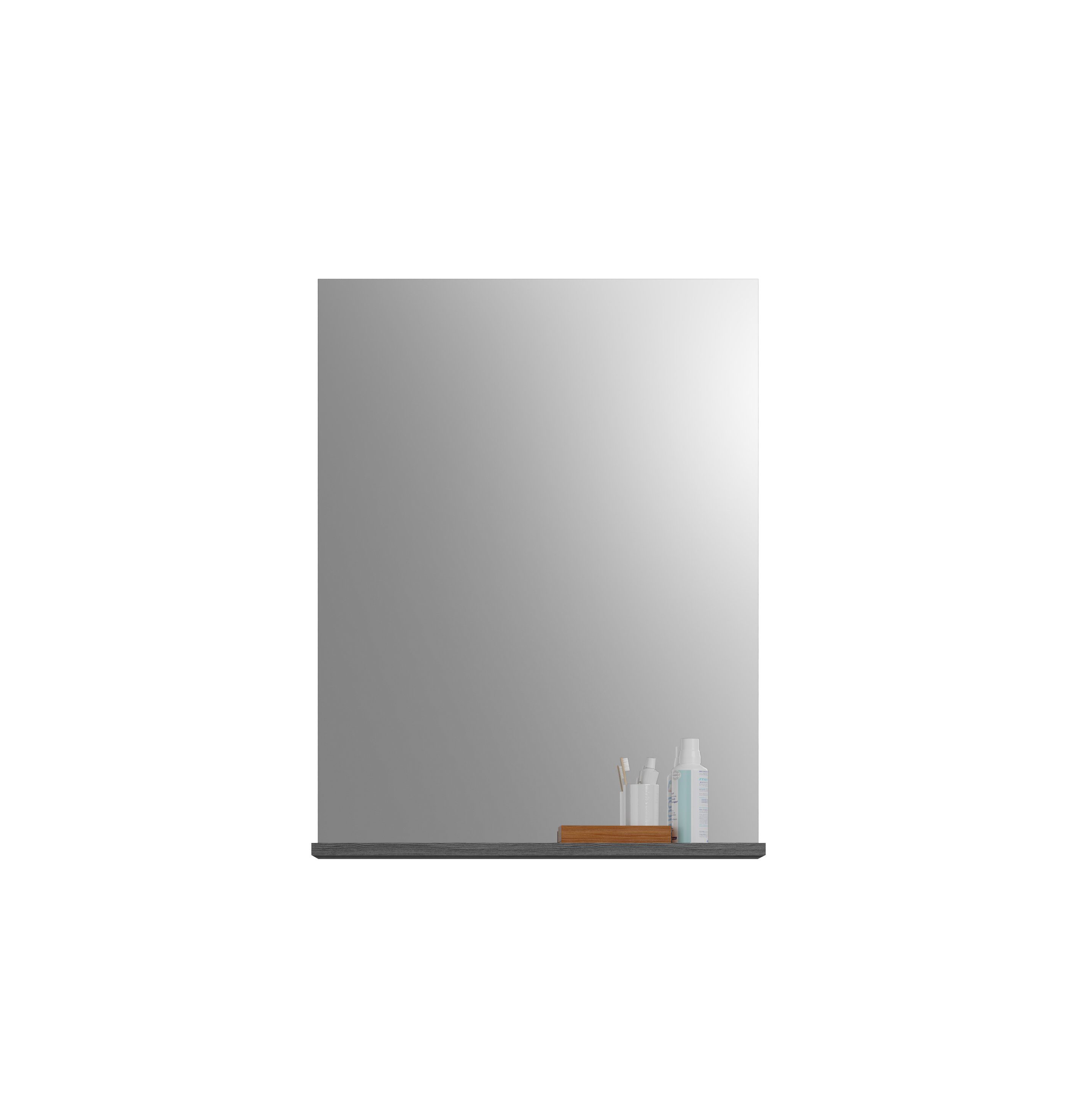 Hochglanzfront TK15 I kuup Absetzung Waschbeckenunterschrank), Modell Badezimmer-Set I Weiß Rauchsilber, (2-tlg., Spiegel und the Badkombination Korpus &