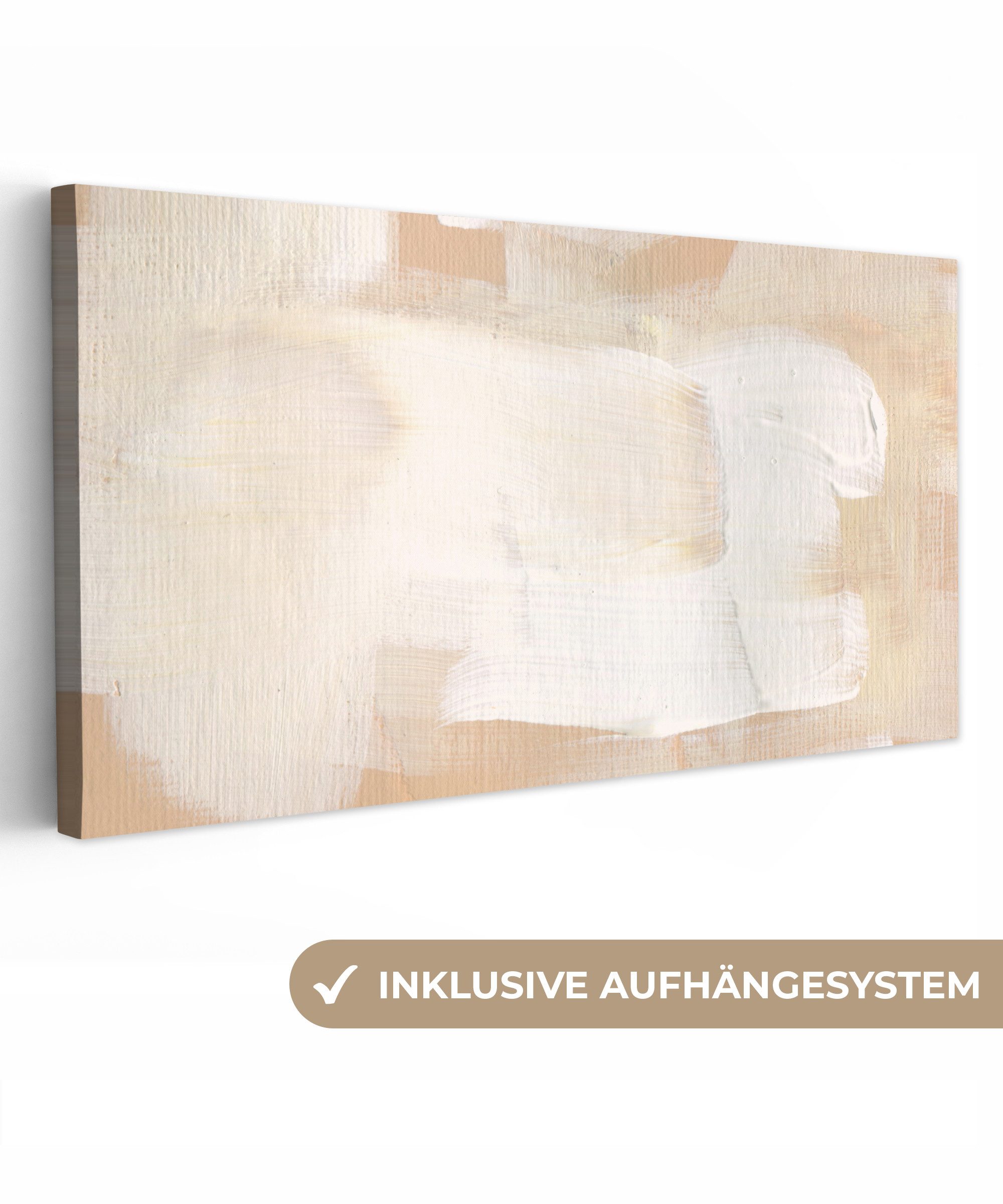 OneMillionCanvasses® Leinwandbild Panorama Kunst - Weiß günstig online kaufen