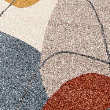 Designteppich Modern Teppich Kurzflor Wohnzimmerteppich Japandi Scandi Beige Creme, Mazovia, 80 x 150 cm, Fußbodenheizung, Allergiker geeignet, Farbecht, Pflegeleicht