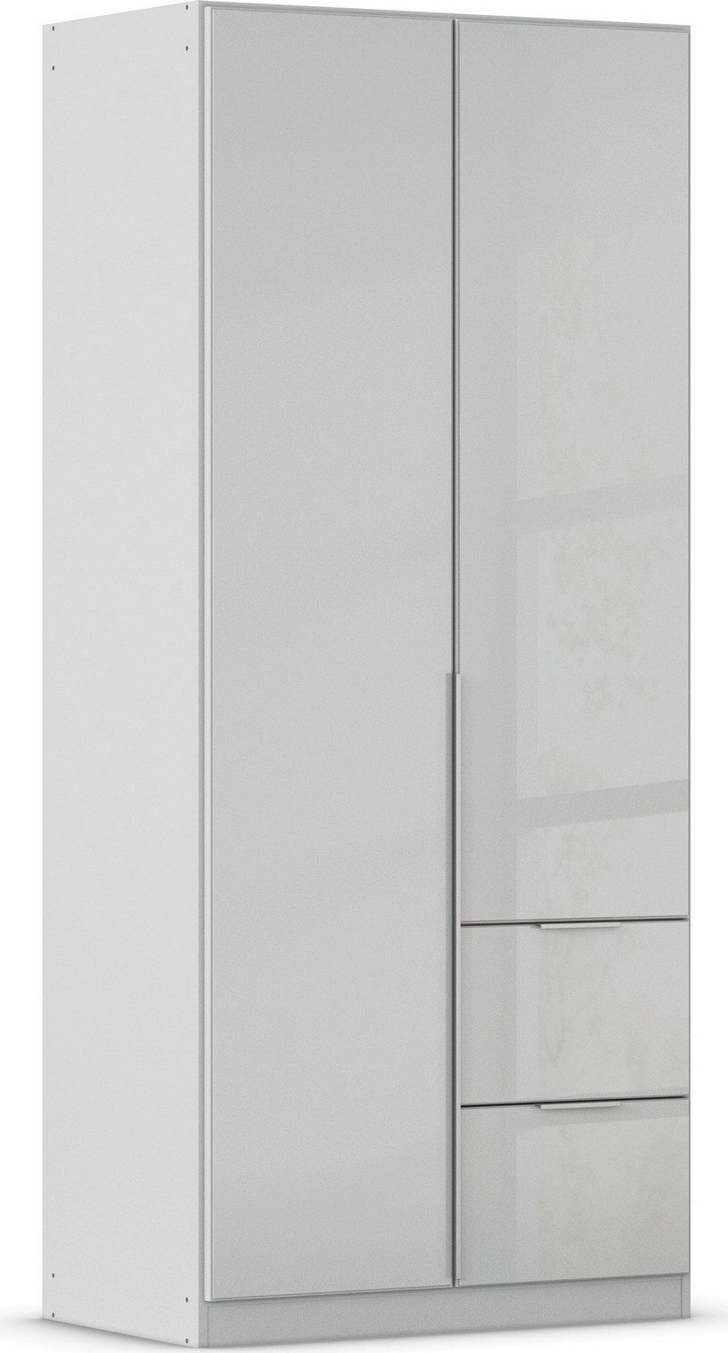 OTTO home Drehtürenschrank Kleiderschrank Kleiderschränke Schrank Garderobe AGORDO mit Glasfront (in zwei Griff-Farben, Breiten 91-360 cm) mit Außenschubkästen, in 7 Breiten und 2 Höhen MADE IN GERMANY