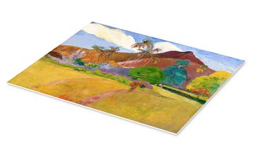 Posterlounge Forex-Bild Paul Gauguin, Tahitianische Landschaft mit Gebirge, Malerei