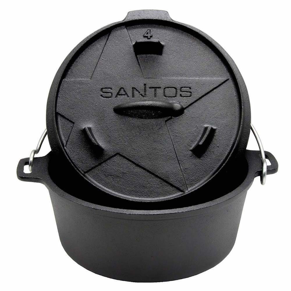 PROREGAL® Grilltopf Dutch Oven 4,5qt ohne Füße, Gusseisen