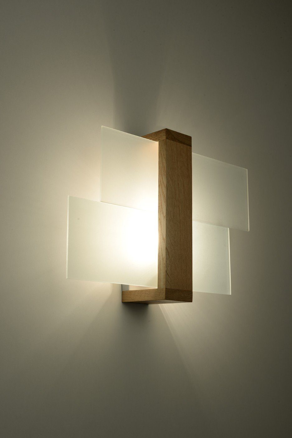 vielseitig Kunstvoll Wandleuchte Licht-Erlebnisse LEDA, Wandlampe Treppe Flur Glas ohne Wohnzimmer Leuchtmittel, Holz