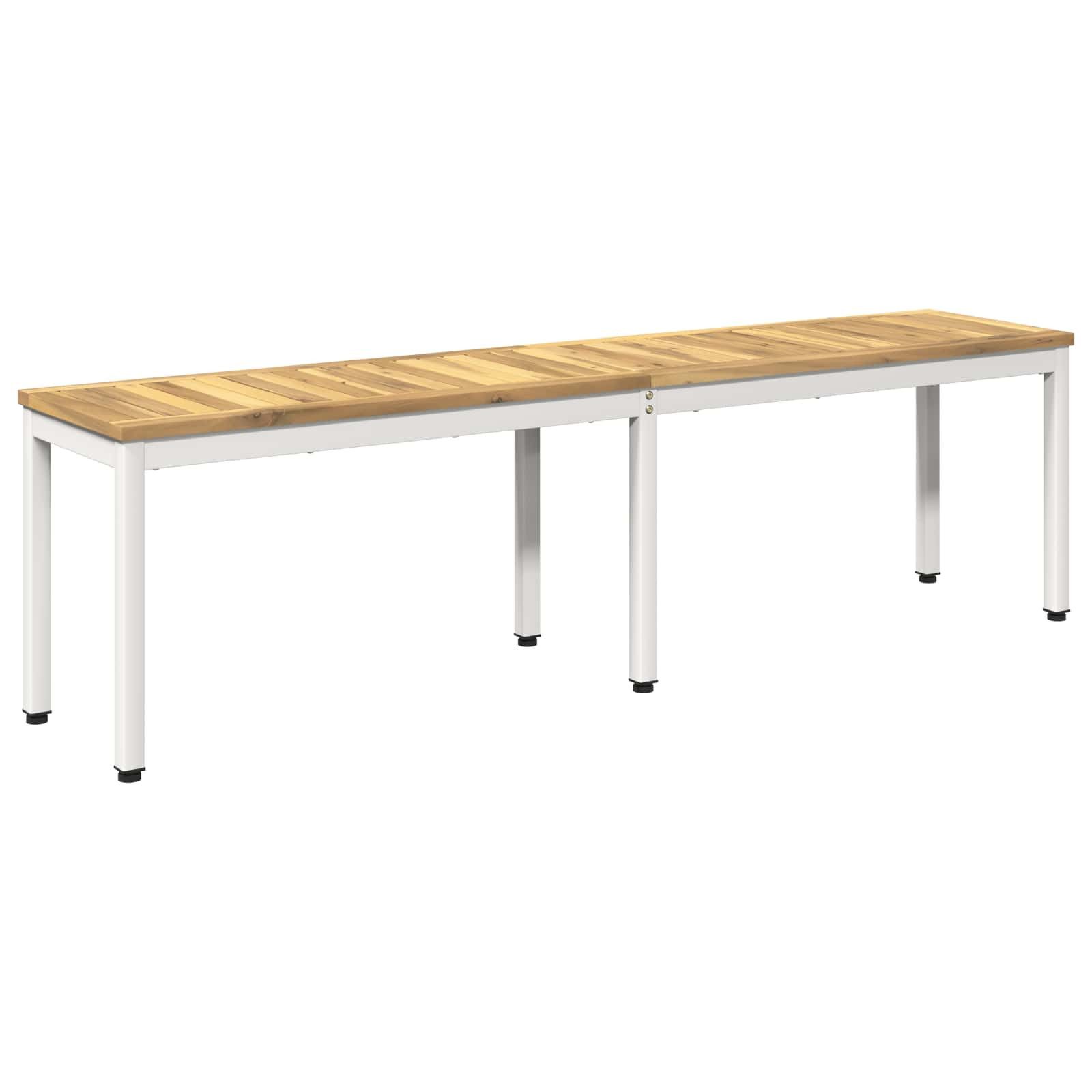 vidaXL Gartenbank Gartenbank 161 x 35 x 45 cm Massivholz Weiß Rechtwinklig (1-St)