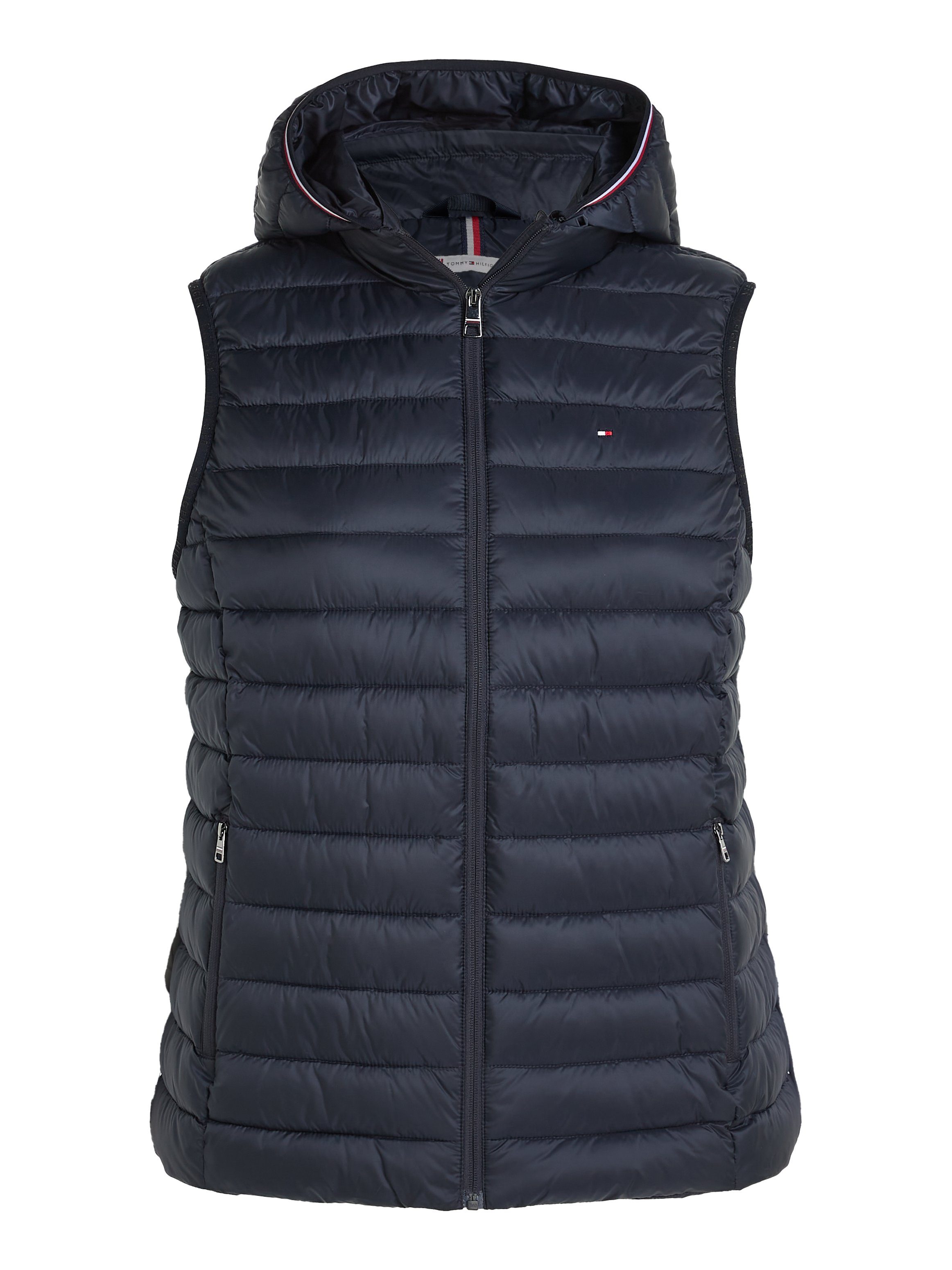 Tommy Hilfiger Curve Steppweste LW PLUS Kapuze Stripe STRIPE GLOBAL PADDED an VEST SIZE Hilfgier Tommy CRV Global der CURVE,mit