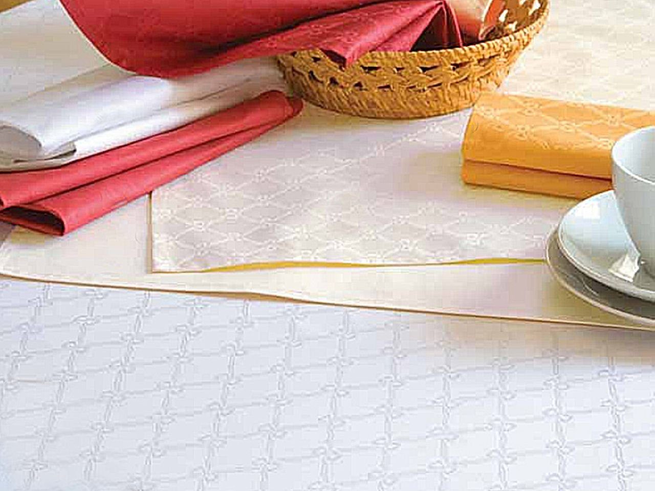 Libusch® Tischdecke DAMAST-Tischdecke FINA, weiß, klassisch, 100% Baumwolle, Größe wählbar (1-tlg), Jacquardgewebe – Bild 4 von 5