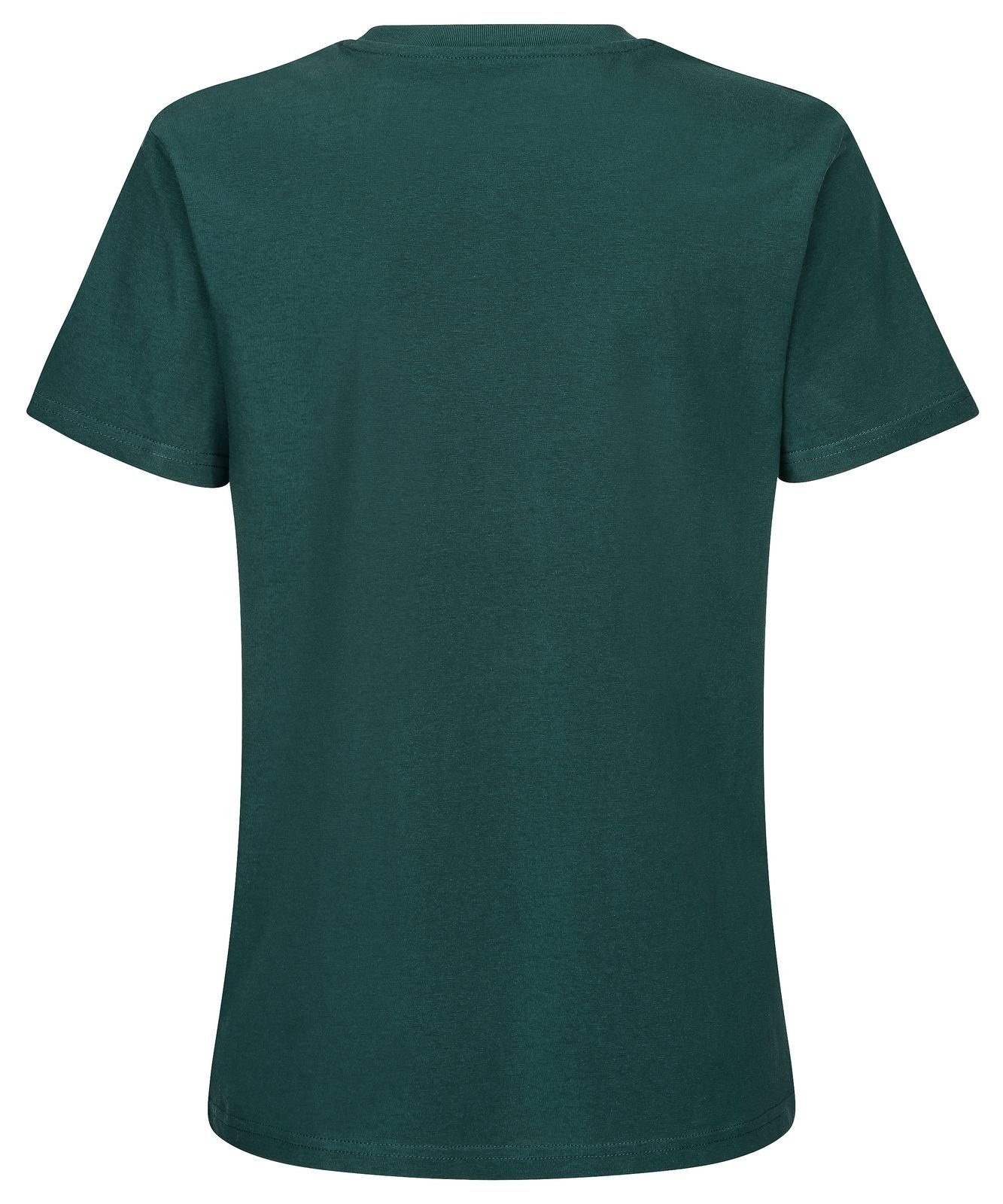 Gradnetz T-Shirt basic leather & dunkelgrün fair 100% nachhaltig unisex Biobaumwolle