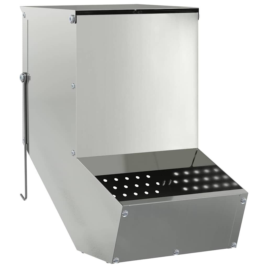 vidaXL Futterspender Kaninchenfütterer Silber 17,5 x 26 x 28,5 cm 1,5 kg