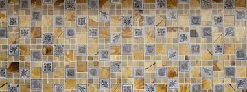 Mosani Mosaikfliesen Glasmosaik Kunststein Mosaikfliesen Resin gold grau
