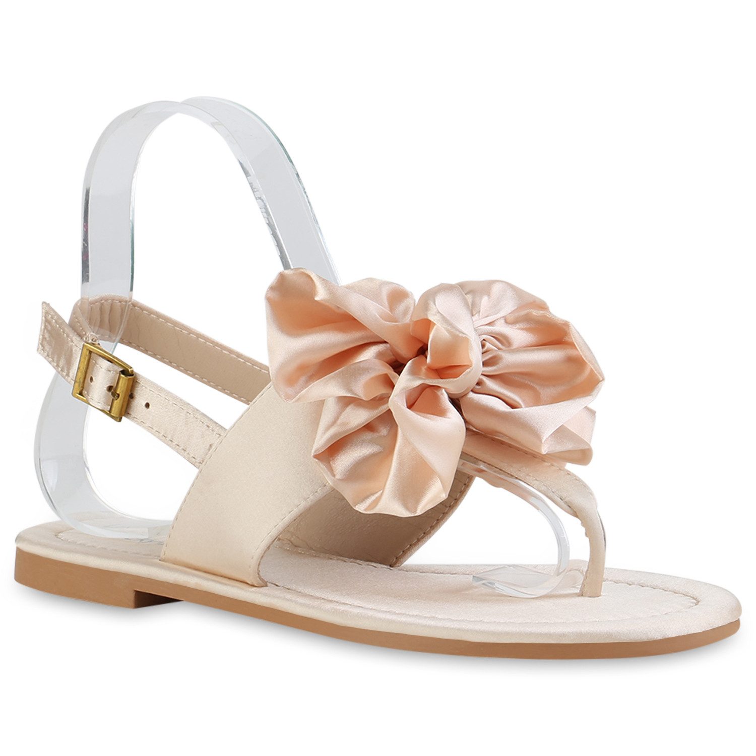 VAN HILL 840450 Zehentrenner Damen Zehentrenner Sandalen Satinoptik Schleif günstig online kaufen