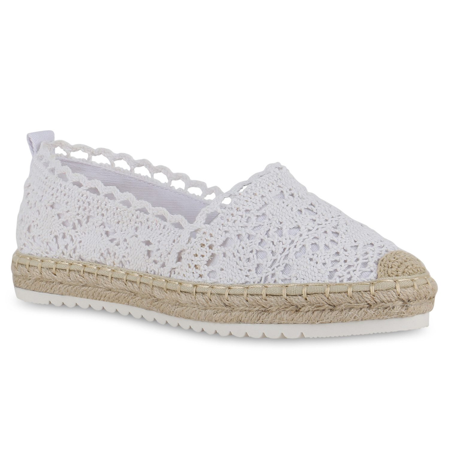 VAN HILL 841310 Espadrille Damen Espadrilles Slippers Spitze Bast Profil-So günstig online kaufen
