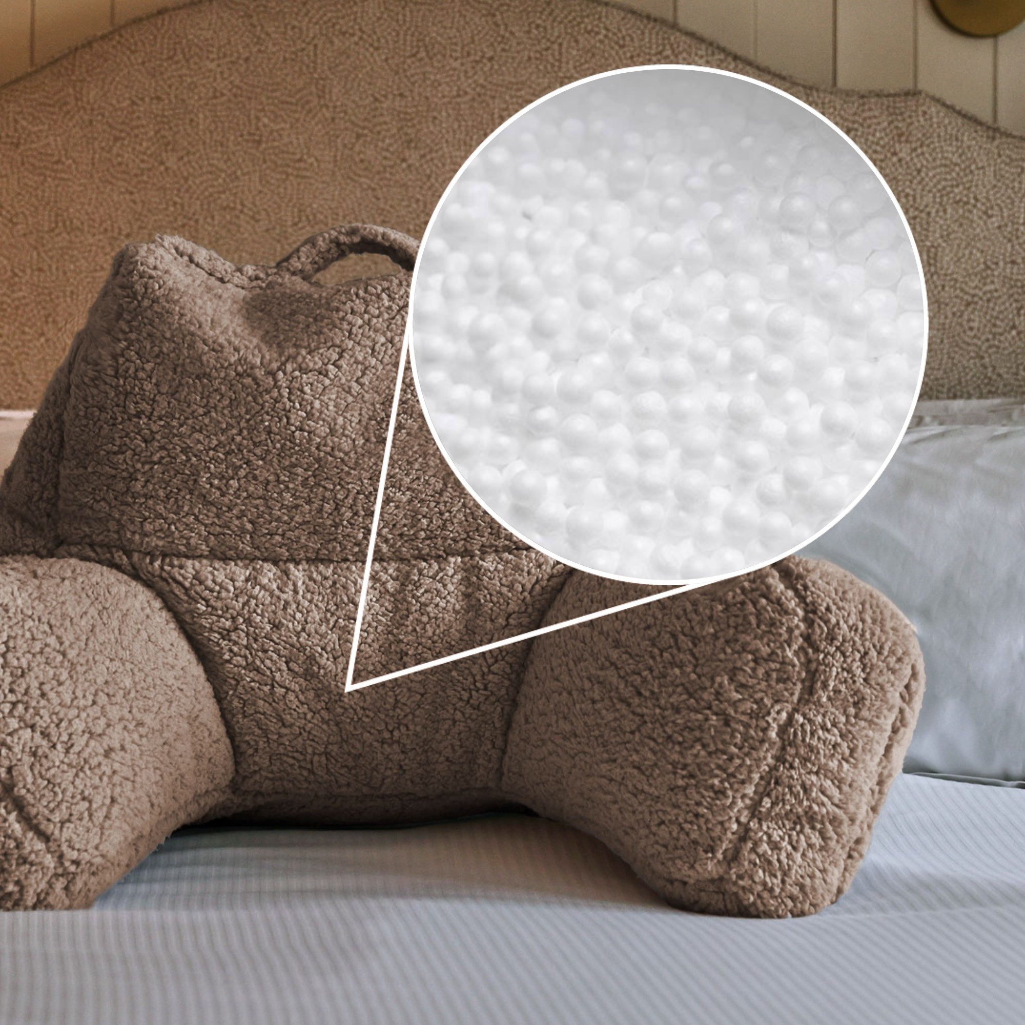 icon Stützkissen Rückenlehne Lesekissen „Teddybär“, Flauschig mit Sitzsack Füllung