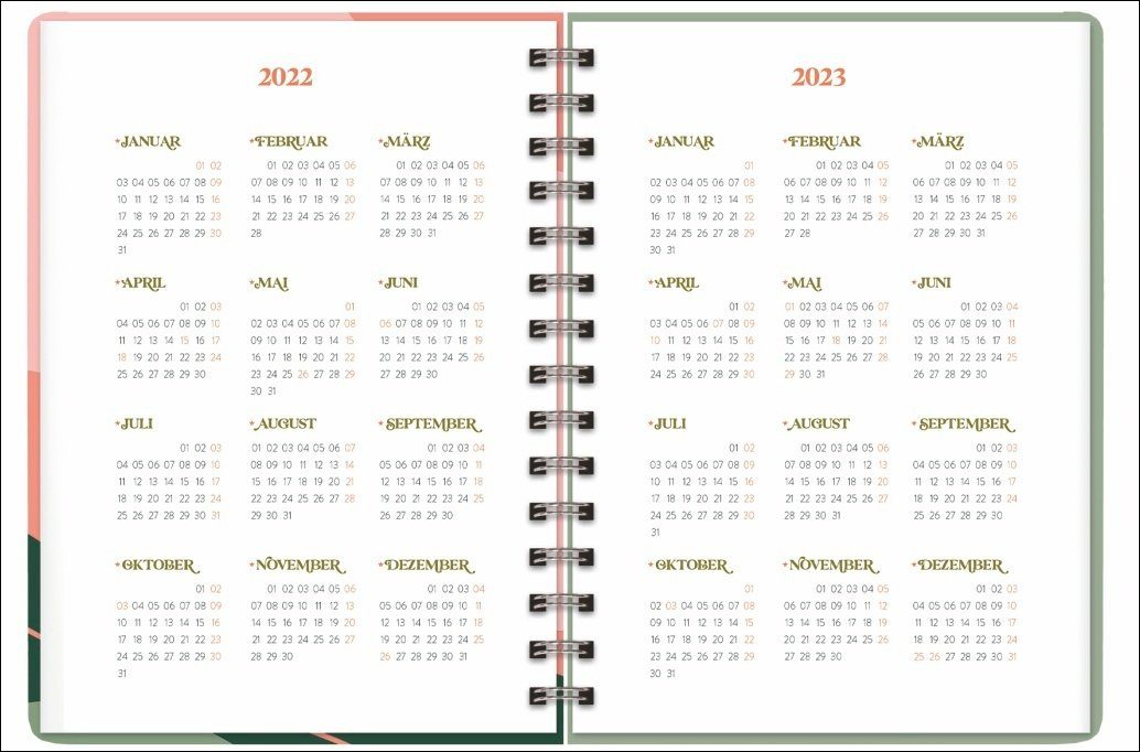 HEYE Taschenkalender Happiness blooms from within Spiral-Kalenderbuch -  Kalender 2022
