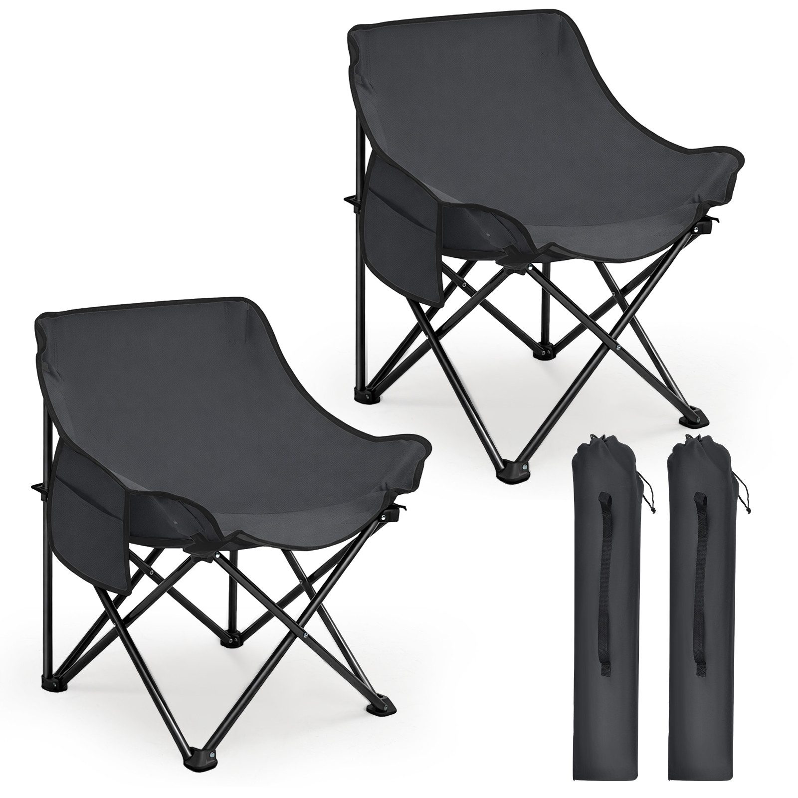 SUNULA Campingstuhl Campingstuhl Faltbar Angelstuhl Klappsessel mit Tragetasche für Garten (2 St), Klappstuhl Gartenstuhl bis zu 100 kg