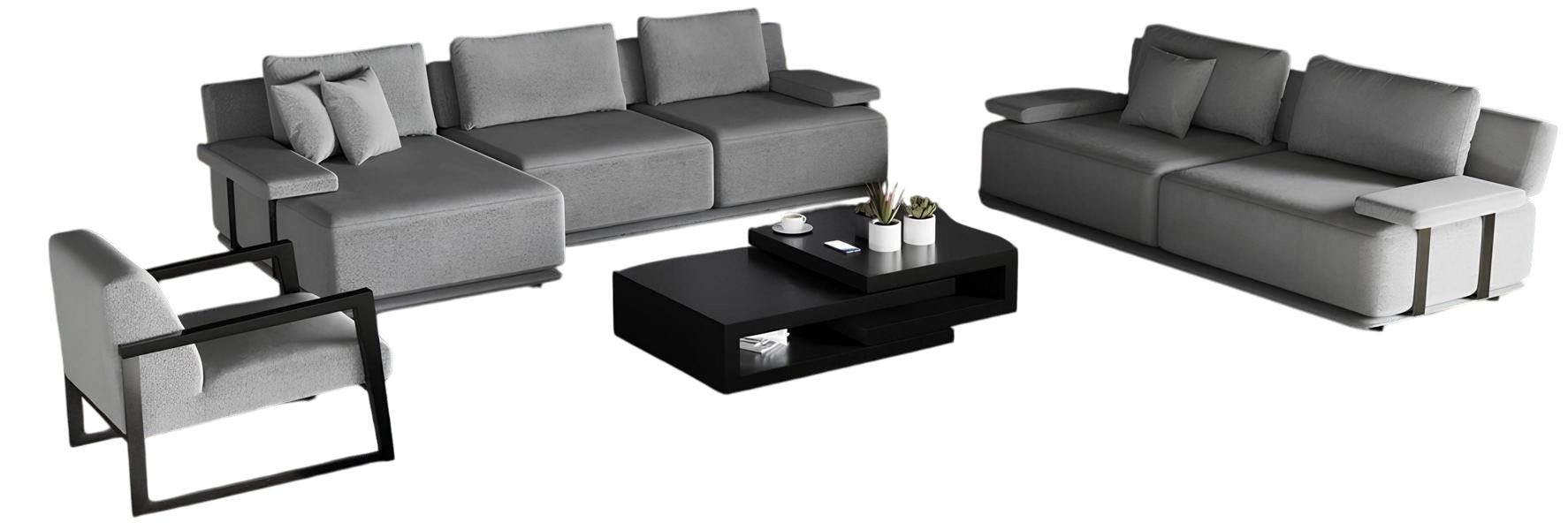 JVmoebel Ecksofa Elegantes Sofa-Set in stilvollem Design für gemütliche Abende, 3 Teile, Made in Europe