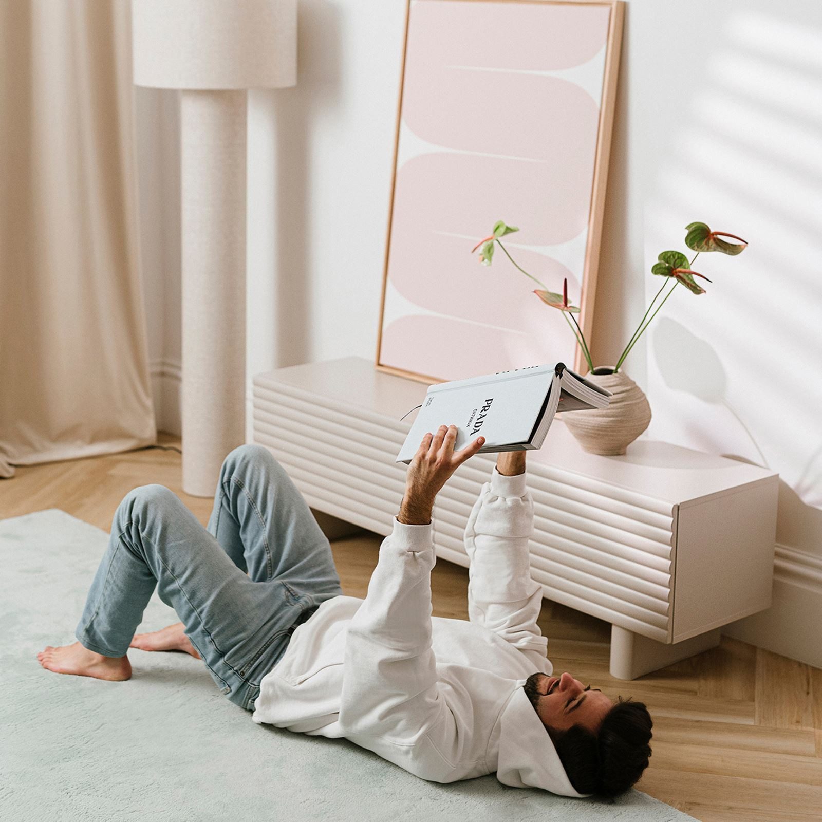 IDIMEX Lowboard TURKU, Tv Schrank mit Lamellenfronten und Stauraum Kaschmir
