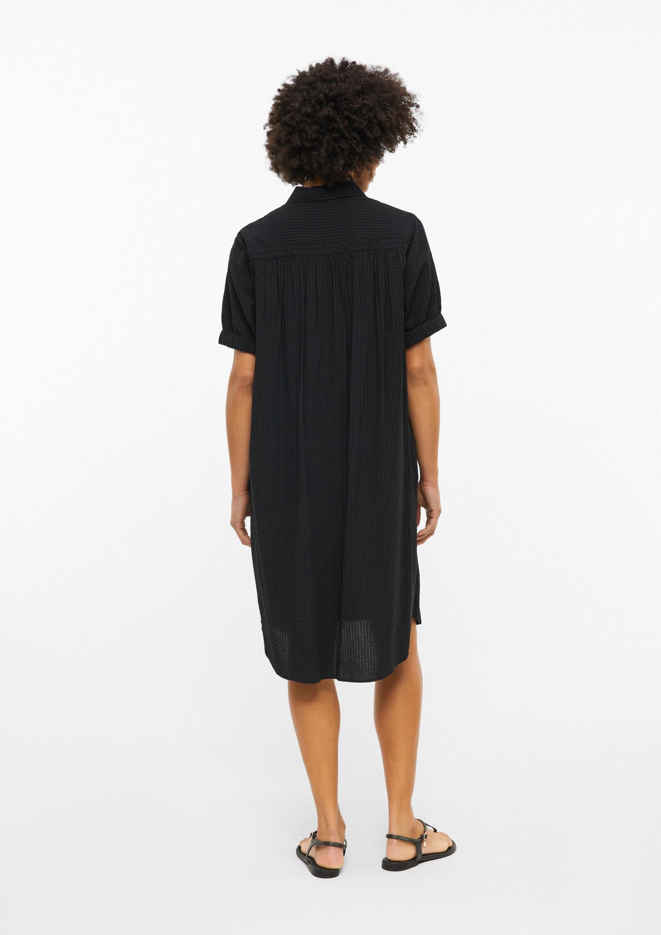 s.Oliver Midikleid Kleid Strukturiertes Hemdblusenkleid
