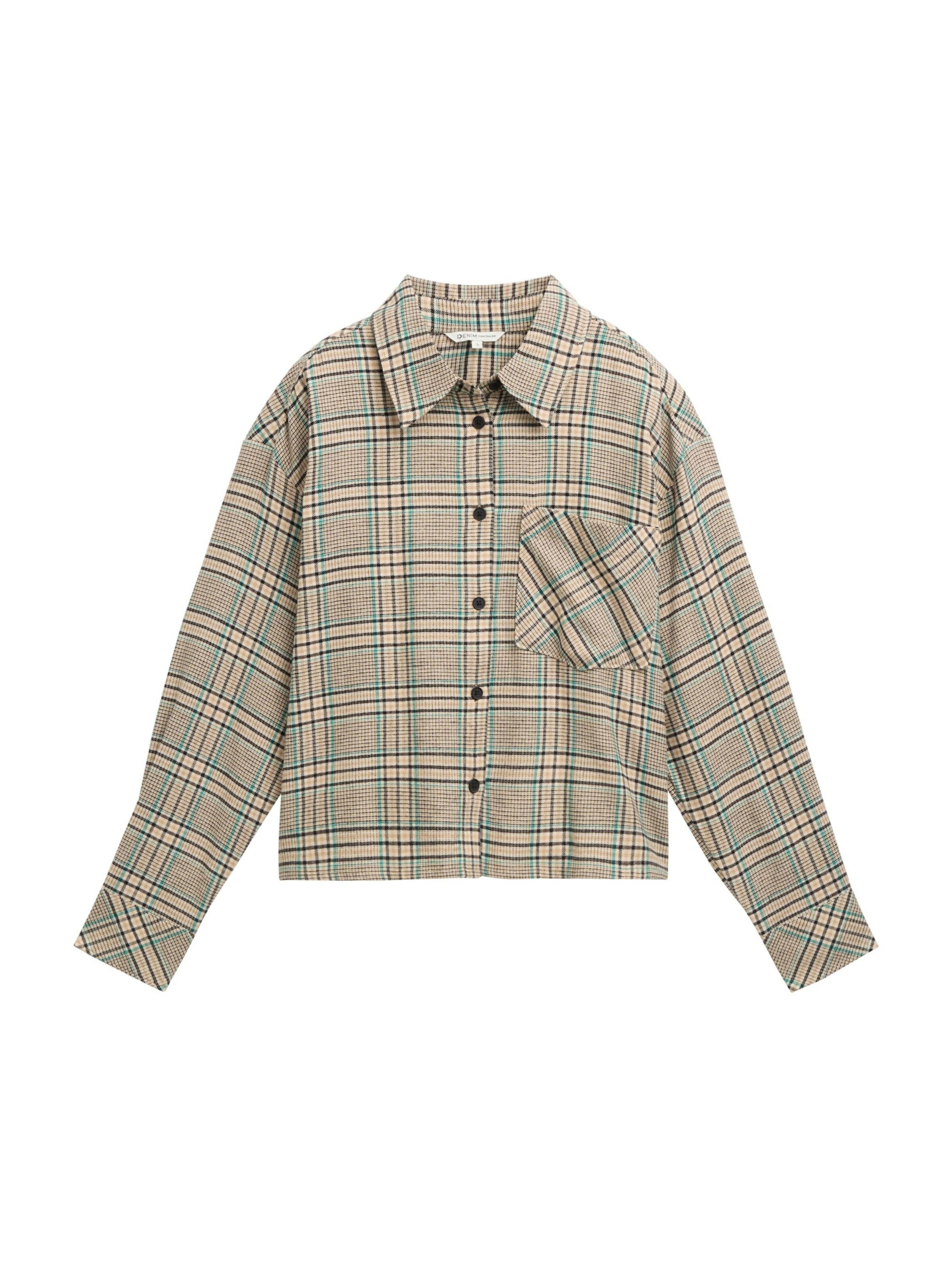 TOM TAILOR Denim Langarmbluse Boxy Flanellhemd Boxy Flanellhemd