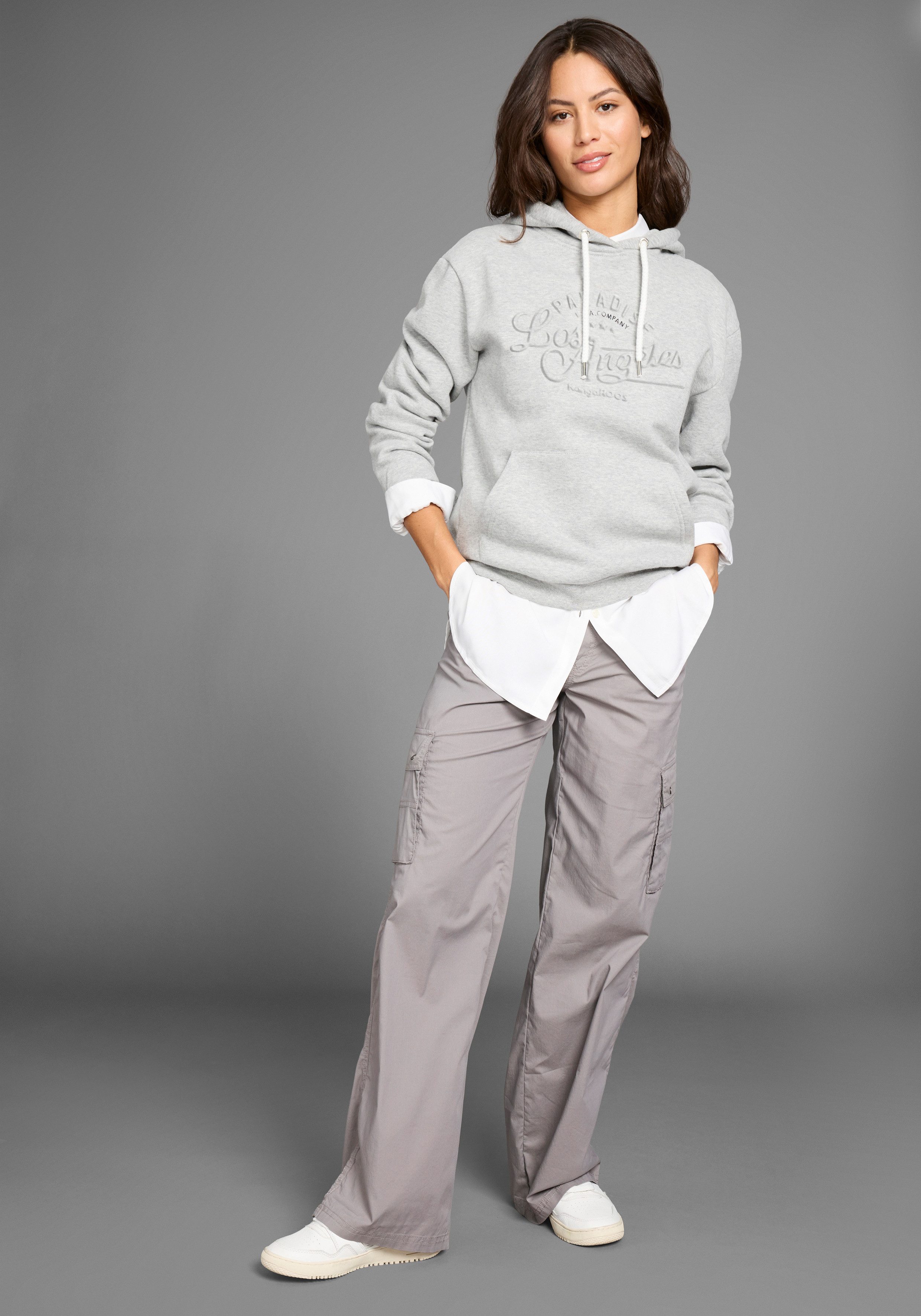 KangaROOS Kapuzensweatshirt mit gestanztem Druck