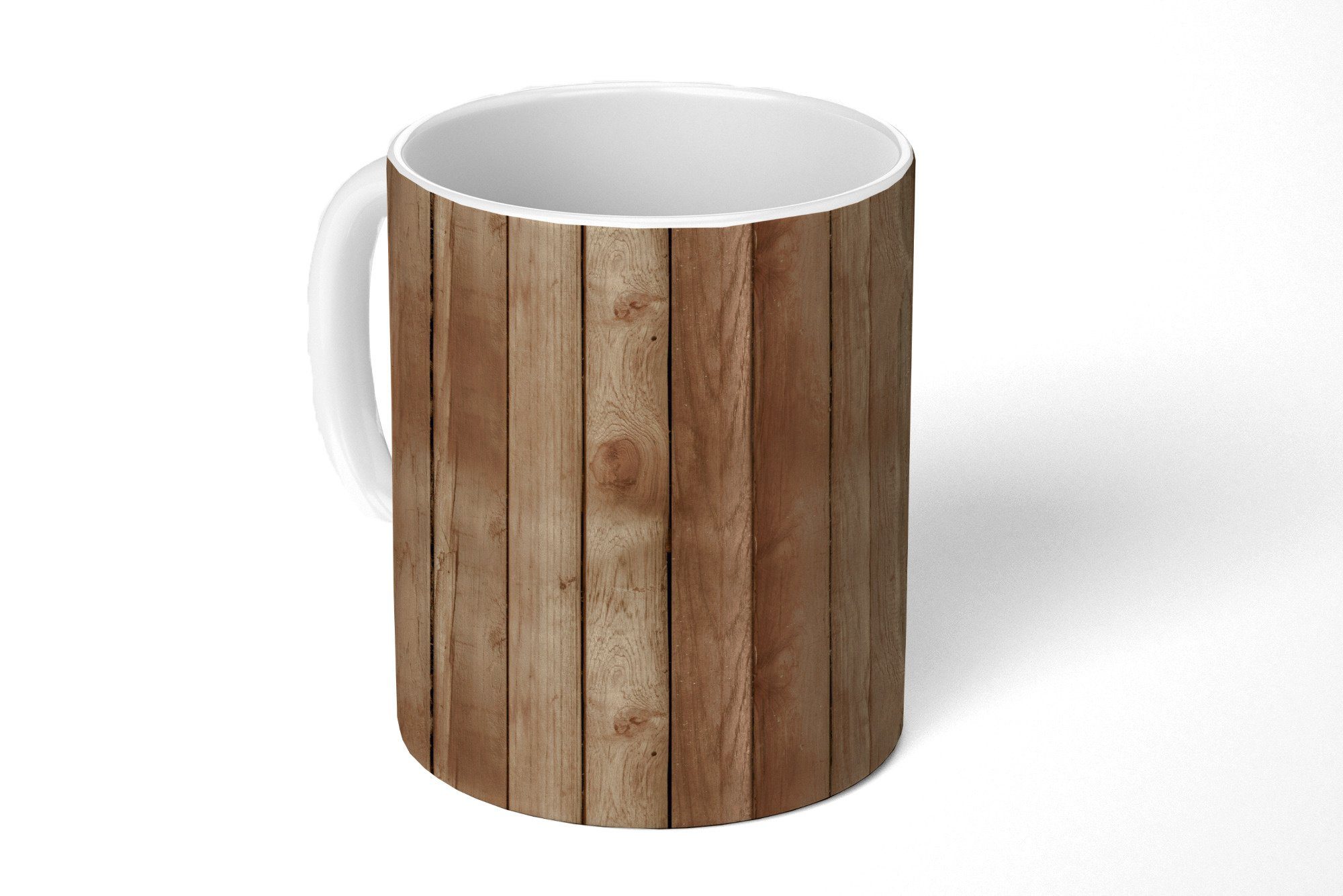 Tasse Keramik, MuchoWow Teetasse, Geschenk Brocante Kaffeetassen, - Becher, Holz Teetasse, - Muster,
