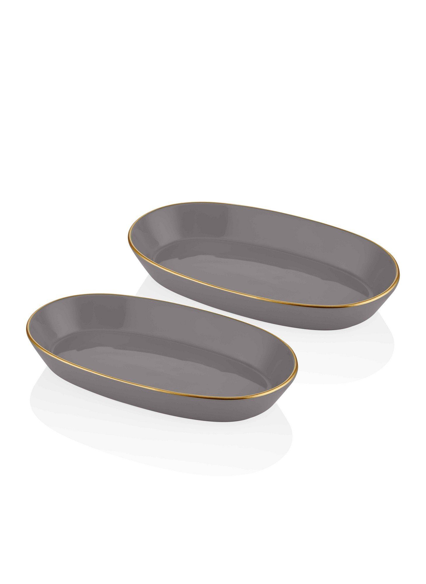 Hermia Concept Teller-Set TMA3328, Grau, Essteller, 100% Keramik | Teller-Sets