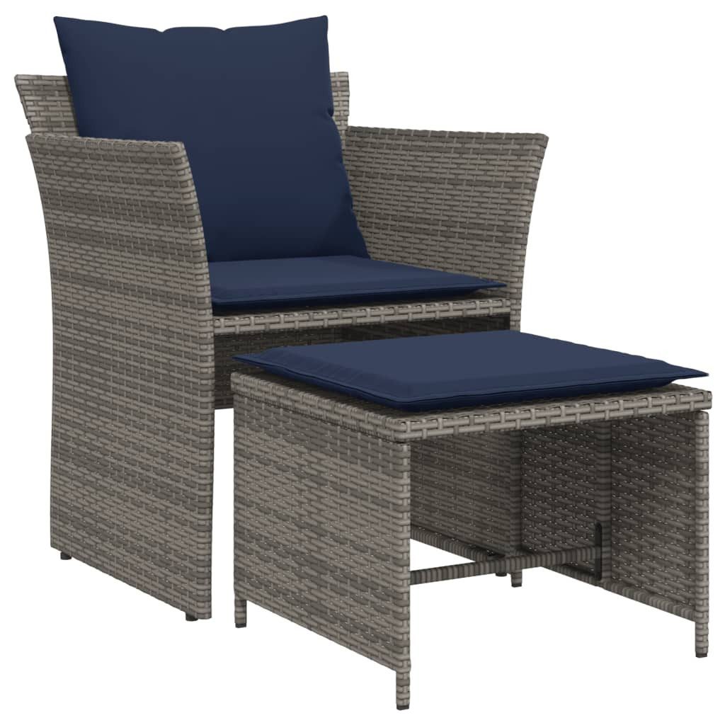 vidaXL Gartenlounge-Set Gartenstuhl mit Fußhocker Grau günstig online kaufen