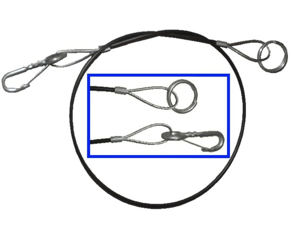 Easyclick24 PKW-Anhänger Abreißseil / Sicherungsseil für PKW Anhänger  Länge: 1 Meter