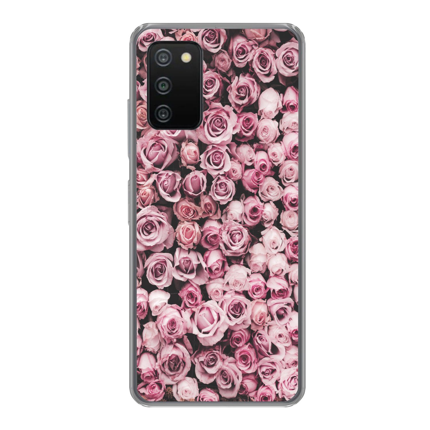 MuchoWow Handyhülle für Samsung Galaxy A03s Blumen - Rosen - Natur - Rosa - Botanisch, Smartphone-Bumper, Print, Handy Schutzhülle Dünn