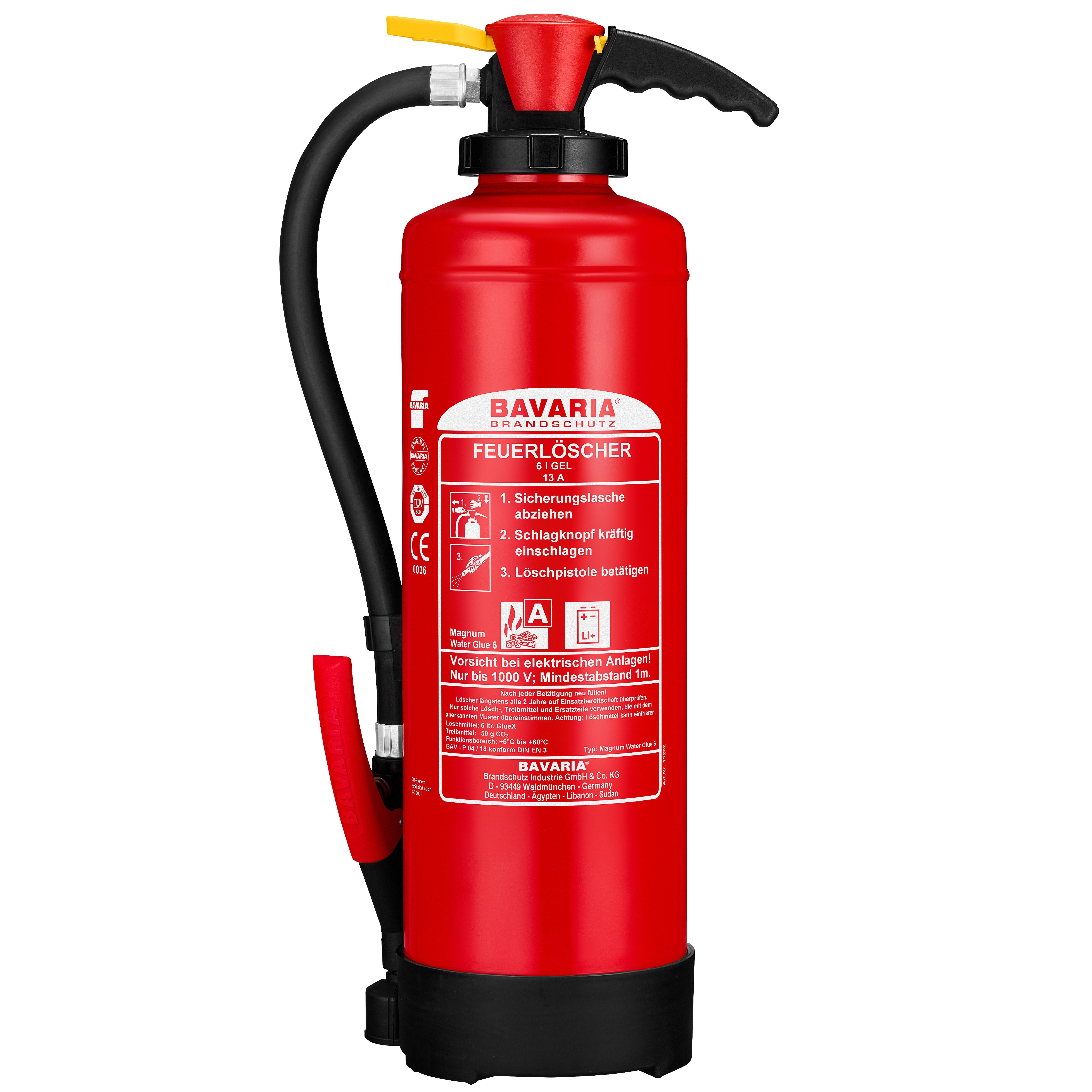 BAVARIA Brandschutz Schaum-Feuerlöscher Water Glue 6, Gel, Für Akku-Brände geeignet