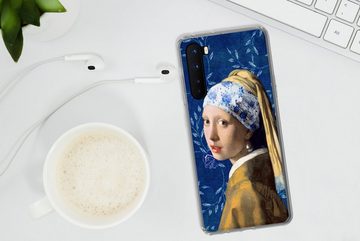 MuchoWow Handyhülle Mädchen mit Perlenohrring - Delfter Porzellan - Vermeer - Blumen -, Phone Case, Handyhülle OnePlus Nord, Silikon, Schutzhülle