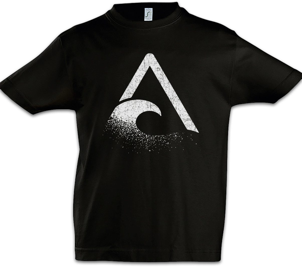 Print-Shirt The Wave Logo Kinder T-Shirt Symbol Die Sign Zeichen Book Novel Welle