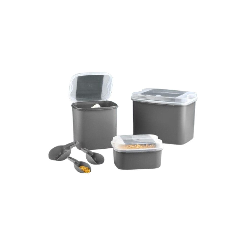 Vip Ahmet Vorratsdose Vorratsdosen Set, (3er Set, 10 L + 4.5 L + 1.6 L), Grau